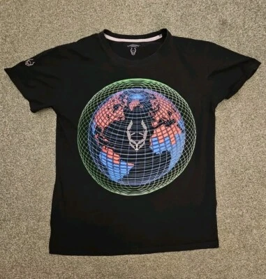 Cyberdog Earth Sci-Fi Black T Shirt with Print Size Large Chest 40" VGC Rare - image 1 of 4
