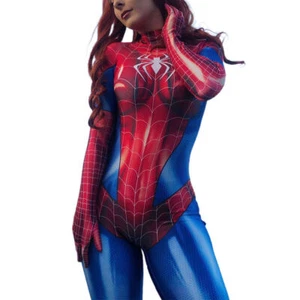 Womens Spiderman Cosplay Costume Party Tight Zentai Bodysuit Jumpsuit Clothes - Picture 1 of 10