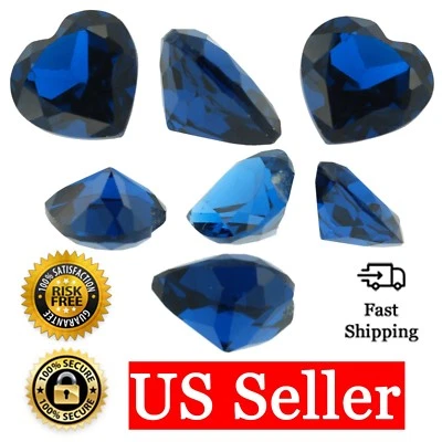 Piedra de nacimiento de circonita cúbica azul única piedra de zafiro tallado en forma de corazón suelta Foto 1 de 4