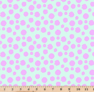 Tabby Road Deja Vu Fur Ball Technomint MINKY 60" wide Tula Pink By the Yard - Image 1 of 3