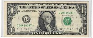 2021 1 $ Dollar Schein Star Note - (OFF CENTER CUT) error - Circulated - See Picture - Bild 1 von 2