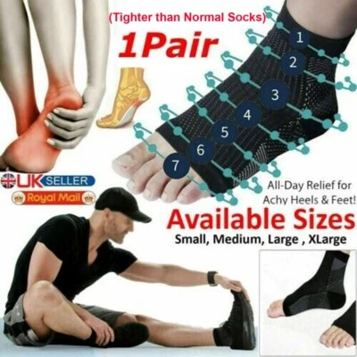 2x Plantar Fasciitis Compression Socks Heel Foot Arch Pain Relief Support Pair