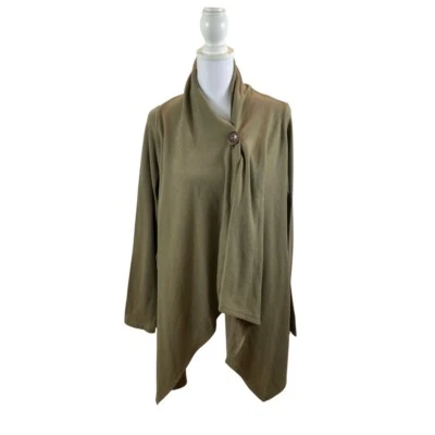 Chaqueta de manga larga asimétrica verde marca Bobeau talla grande Foto 1 de 4