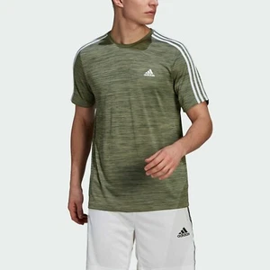 Adidas Men's Aeroready Tech T-Shirt Crew Neck Primegreen - Picture 1 of 2