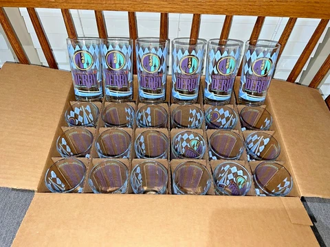 CASE of 2022 KENTUCKY DERBY GLASSES!!    24 GLASSES!!    ALL R MINT + UNUSED!! Cover