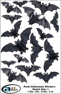 Halloween Fledermäuse Aufkleber 16er Set Sticker für Wanddeko, Halloween Party - Bild 1 von 4
