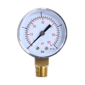 Oil Water Pressure Gauge NPT 0-4bar 0-60psi BSPT Air Compressor Pressure Gauge - Picture 1 of 7