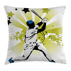 Sports Throw Pillow Cushion Cover Pitcher Hits the Ball