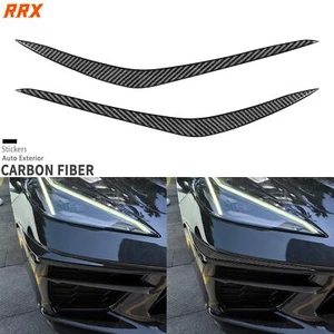 Real Carbon Fiber Front Bumper Lip Splitter Trim For Chevrolet Corvette C8 20-25 - Picture 1 of 24