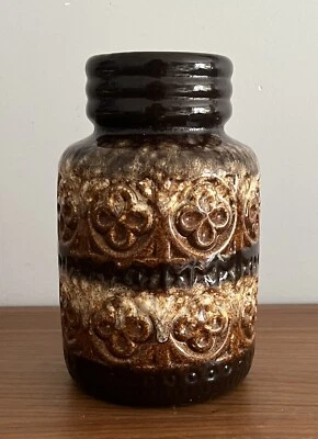 Vintage Vase West German Scheurich 289 Keramik Fat Lava 19 cm braun MCM - Bild 1 von 4