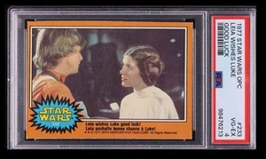 Star Wars 1977 OPC Leia Wishes Luke Goodluck PSA 4 inglés #233 - Imagen 1 de 2