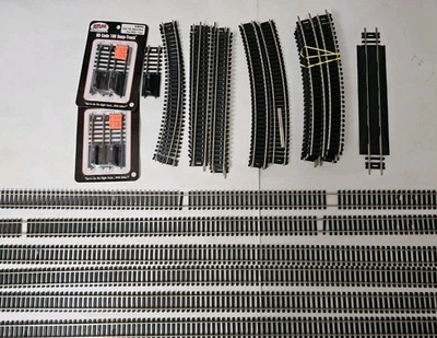Atlas HO Track Lot Code 100 NS - 18" 22" 24" Curve, 9" Straight, Flex, Rerailer - Image 1 of 4