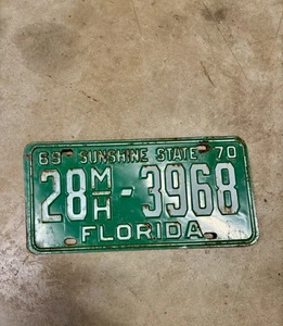 Matrícula Florida 28 M/H 3968 1969 1970 vintage - Imagen 1 de 4