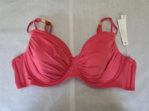 NWT Bleu Rod Beattie 38D Solid Underwired Bikini Swim Top Coral 126821 - Picture 1 of 3