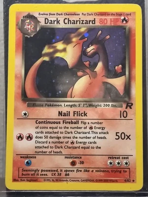 Pokémon Dark Charizard Holo Rare TCG Unlimited Card 4/82 NM -/LP + - Image 1 of 2