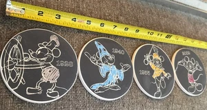 Disney Mickey Mouse Hallmark Ceramic Chalk Coaster Set - 4” - Set Of 4 - Picture 1 of 6