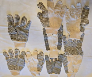 Guantes de lona de punto de algodón blanco 4 Pr +1 muñeca tejida "C" - Imagen 1 de 7