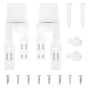 2 Pack Toilet Seat Hinge Replacement Toilet Plastic Bolts Kit with Screws and... - Picture 1 of 7