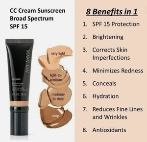 Mary Kay CC Creme Sonnenschutz Breitspektrum LSF 15 mittel bis tief - Neu im Karton Ablaufdatum 8/27 - Bild 1 von 3