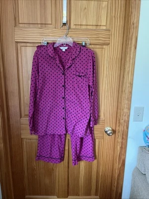 Celestial Dreams pajamas set pants XL fleece arm cozy pink Polkadot - Image 1 of 4