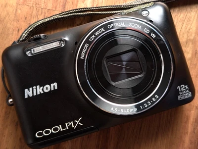 Nikon COOLPIX S6600 6MP 12x Zoom Compact Digital Camera 16.0MP Japan Black Used - Image 1 of 4