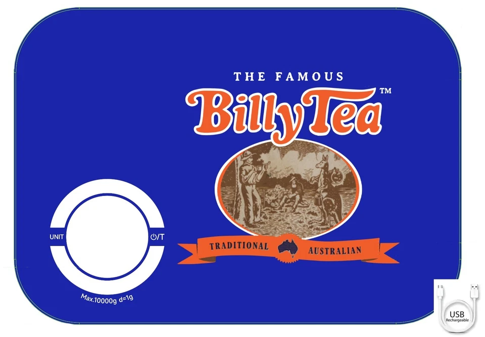 USB Rechargeable BILLY TEA Digital Kitchen Scales -10kg Capacity 24 x 17 x 2.5cm - image 1 of 1