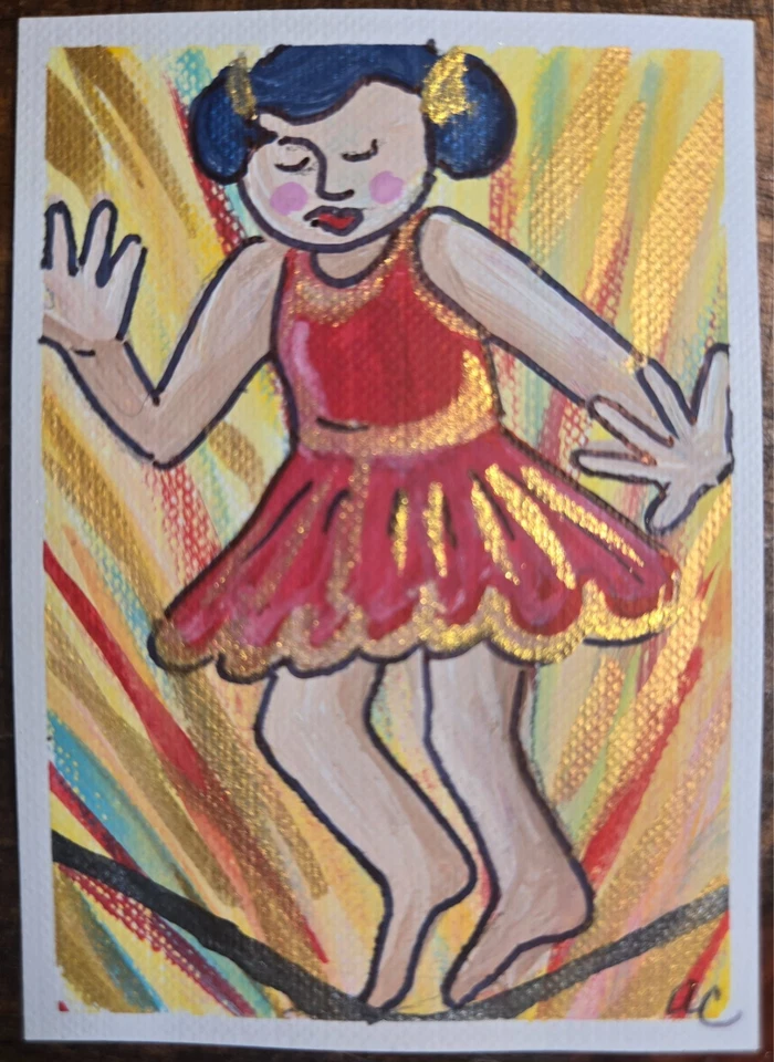 ACEO PINTURA ORIGINAL CIRCO GOUACHE ACUARELA, CAPRICHOSA LINDA COLORIDA mini Foto 1 de 1