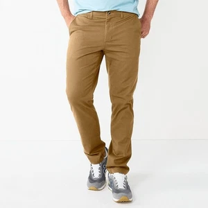Sonoma Slim Fit Pants Mens 33x30 Brown Flexwear Waist Stretch NEW - Picture 1 of 11