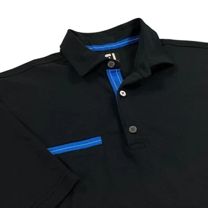 Footjoy Golf Polo Herren Größe L Kurzarm Brusttasche Schwarz/Blau - Bild 1 von 8