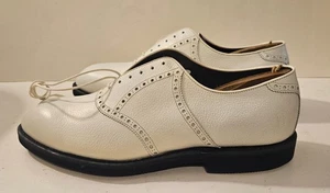 New Foot Joy 55780 White Pebble Leather Oxford Dress Shoes US Size 11 D  Vintage - Picture 1 of 10