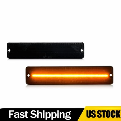 2 peças luzes indicadoras laterais de LED âmbar fumê dianteiras para picape Jeep J10 J20 1974-1987 - Imagem 1 de 4