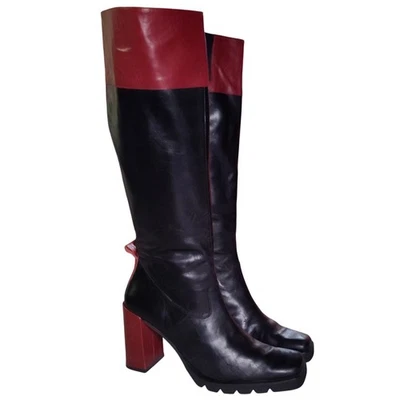 Donald J Pliner 高筒靴女式 9M 码 4 英寸粗跟 Goth Whimsigoth  — 第 1/4 张图片