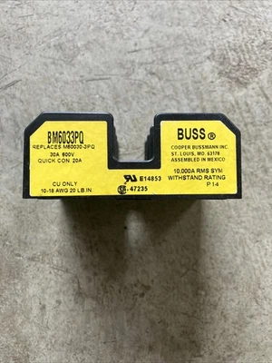 BLOCO FUSÍVEL BUS BM6033PQ 30A 600V 3 POLOS  - Imagem 1 de 4