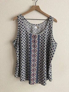 Time and Tru Women's Sleeveless Blouse sz XXL 20 Floral Print Pullover - Picture 1 of 8