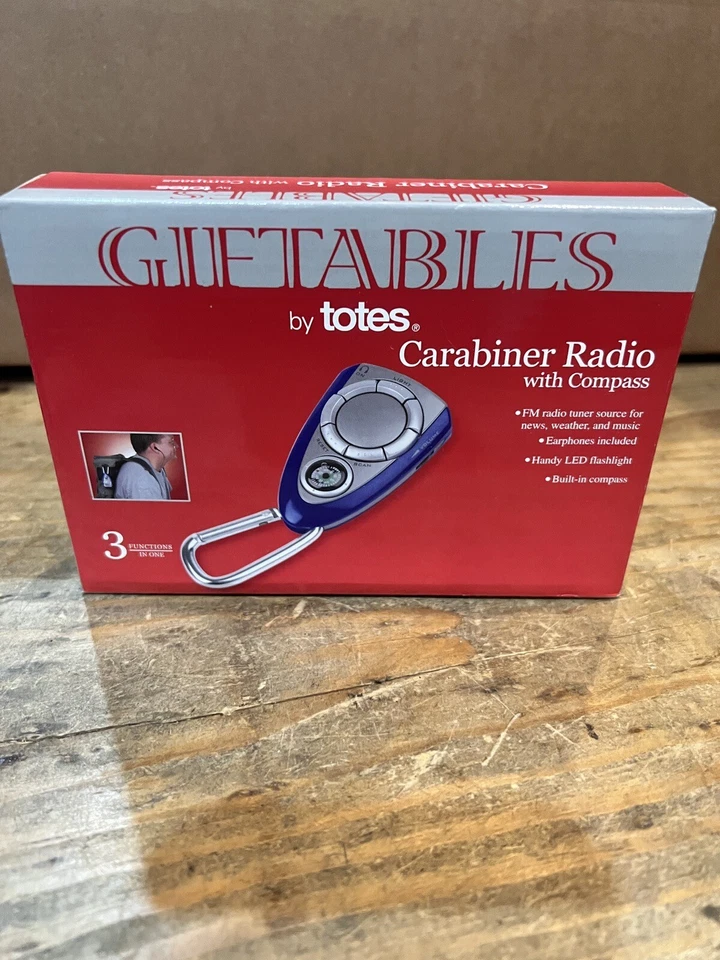 Giftables by Totes - Carabiner Radio With Compass- NIB! - Image 1 of 3