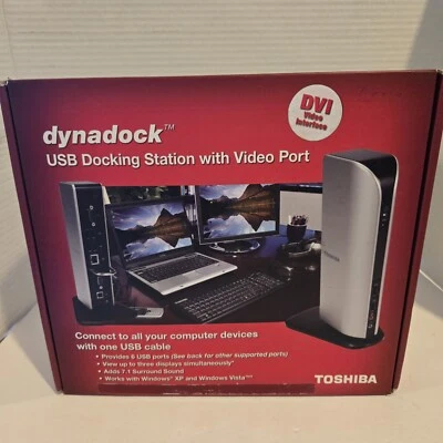 东芝 Dynadock USB Docking Station 带 VGA 适用于 Windows XP-Vista(全新) — 第 1/4 张图片