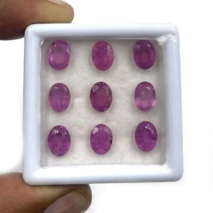 Lote de 3 piedras preciosas sueltas de zafiro rosa natural corte ovalado 6*8 mm 5 CT - Imagen 1 de 5