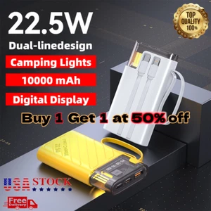 Power Bank 10000mAh 20W Charging Portable External Battery Backup For Cell Phone - Picture 1 of 9