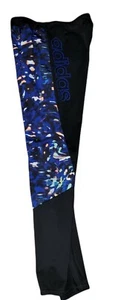 Adidas Girls Printed Black Blue Sport Active Casual Stretch Leggings Pants XL - Picture 1 of 8