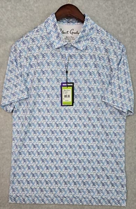 Camisa Polo Robert Graham Para Hombre Azul Calavera Golf S/S Rendimiento SM NUEVA CON ETIQUETAS $128 - Imagen 1 de 7