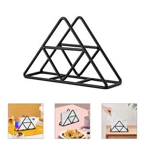 Porta Servilletas, Galvanoplastia Moderna Triangular Negra, Encimera Pulverizadora - Imagen 1 de 10