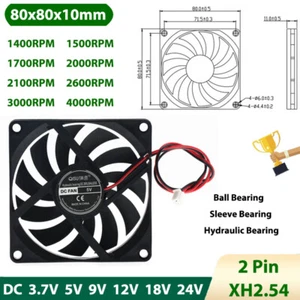 8010 DC Brushless Cooling Fan Mini Silent 3.7V-24V 1400RPM-4000RPM Computer Case - Picture 1 of 6