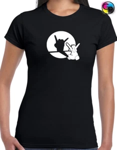 RABBIT ROCK SHADOW LADIES T SHIRT ROCKER MUSIC MUSICIAN HEAVY METAL GIFT IDEA - Picture 1 of 24