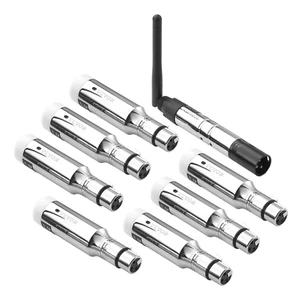 Wireless DMX Transmitter Receiver Kit 8Hr Bat 200m Range 7ID 1Tx 7Rx Stage Light - Picture 1 of 12