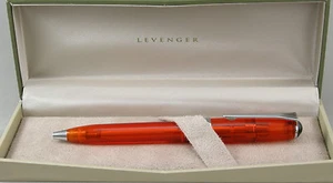 Levenger True Writer Fireball Orange Demonstrator & Chrome Ballpoint Pen - New - Picture 1 of 2