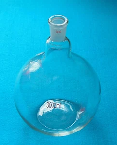 3000ml 24/40 Sigle Neck Flat Bottom Glass Flask One Neck 3 Litre Boiling Bottle - Picture 1 of 3