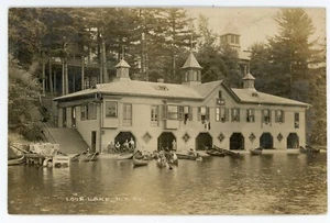 RPPC NY Adirondacks Loon Lake Boat House Boys Men Canoes Franklin County - Picture 1 of 2
