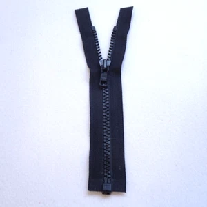 YKK VISLON QUALITY (The Best) OPEN END CHUNKY ZIPS- 18cm/ 7" Black- £5.99 Each - Picture 1 of 1