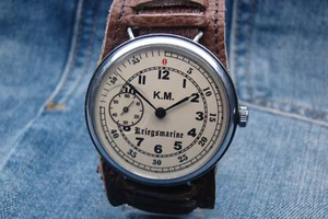 DEUTSCHE MARINE FLOTTE KM KRIEGSMARINE U-BOOT BOOT MILITÄRUHR WW2 TYP SERVICED 4 - Bild 1 von 7