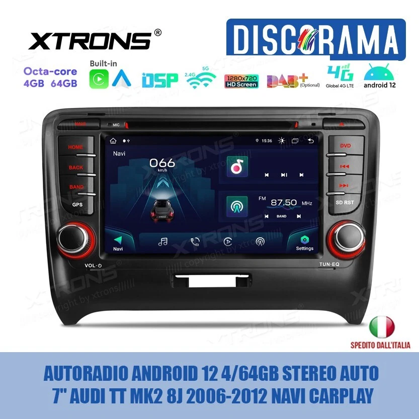 AUTORADIO ANDROID 12 4/64GB STEREO AUTO 7" AUDI TT MK2 8J 2006-2012 NAVI CARPLAY - Immagine 1 di 4